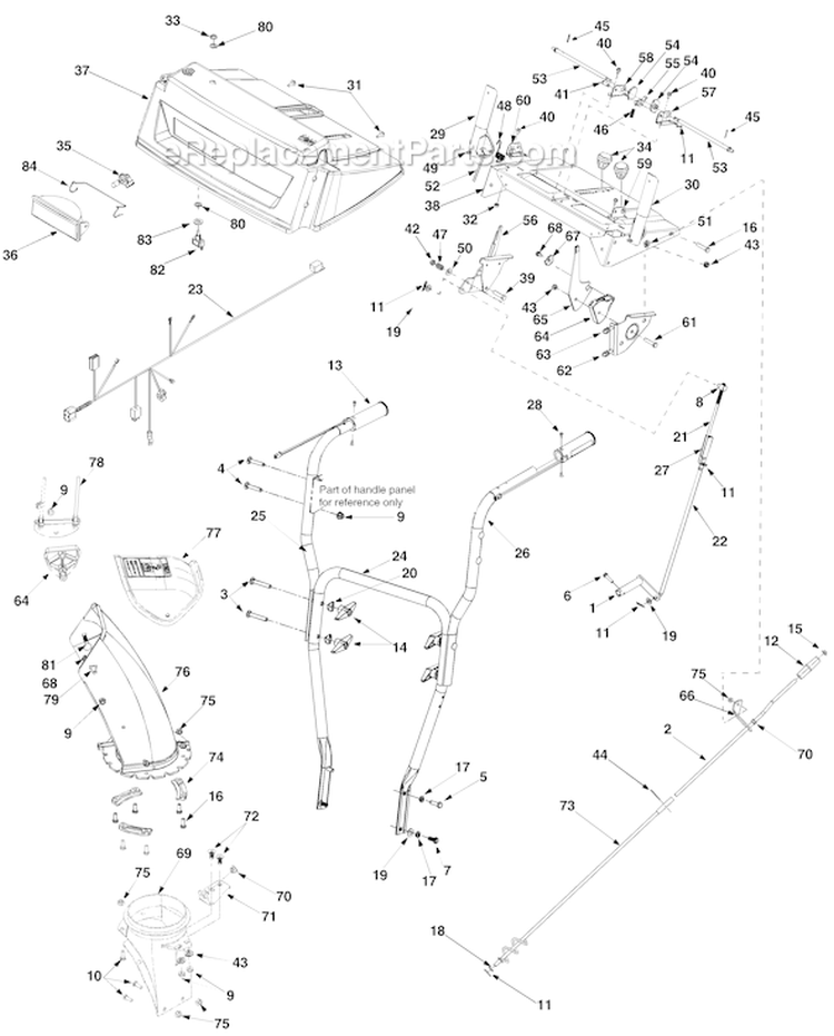 Page D Diagram and Parts List for 31AH7S3G701 2005-2 Yard Man Snow Blower